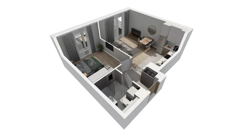 2 pokoje, mieszkanie 45,60 m², parter, oferta nr A.05, Osiedle Salvia, Warszawa, Białołęka, Kobiałka, ul. Mańkowska