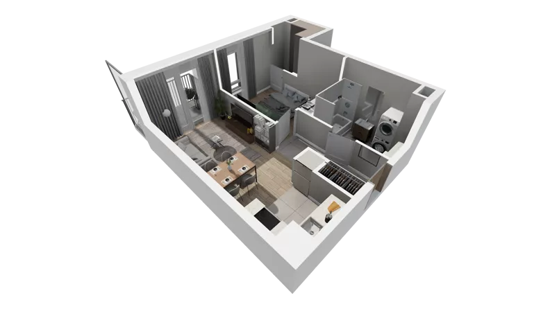 2 pokoje, mieszkanie 38,29 m², piętro 1, oferta nr A.23, Osiedle Salvia, Warszawa, Białołęka, Kobiałka, ul. Mańkowska