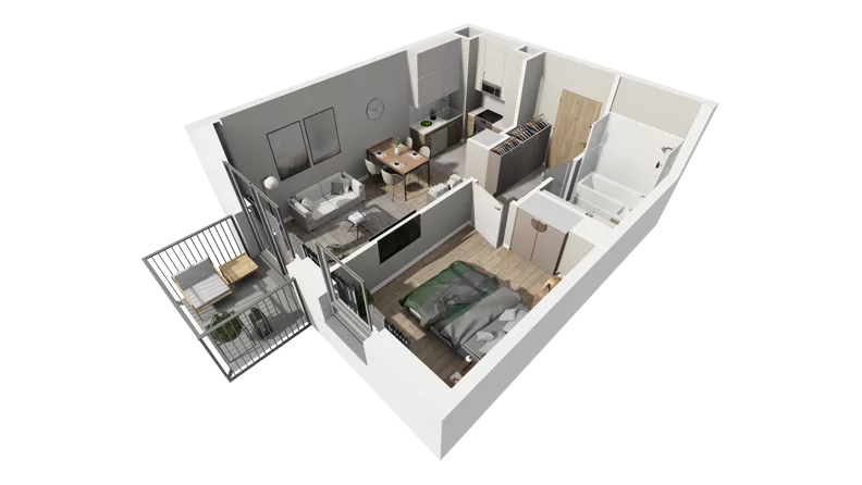 2 pokoje, mieszkanie 36,16 m², piętro 2, oferta nr A.24, Osiedle Salvia, Warszawa, Białołęka, Kobiałka, ul. Mańkowska