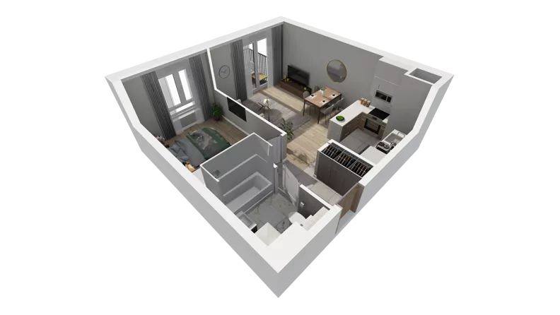 2 pokoje, mieszkanie 43,09 m², piętro 2, oferta nr A.26, Osiedle Salvia, Warszawa, Białołęka, Kobiałka, ul. Mańkowska
