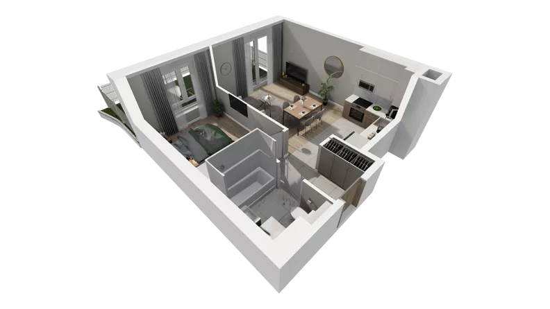 2 pokoje, mieszkanie 41,77 m², parter, oferta nr A.37, Osiedle Salvia, Warszawa, Białołęka, Kobiałka, ul. Mańkowska