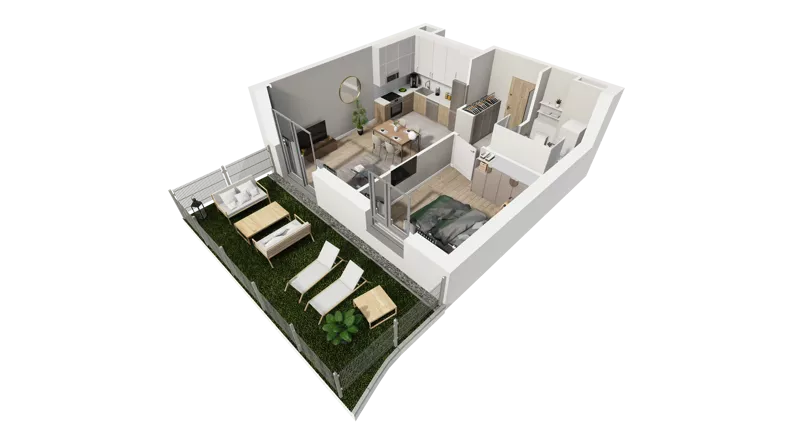 2 pokoje, mieszkanie 41,77 m², parter, oferta nr A.37, Osiedle Salvia, Warszawa, Białołęka, Kobiałka, ul. Mańkowska
