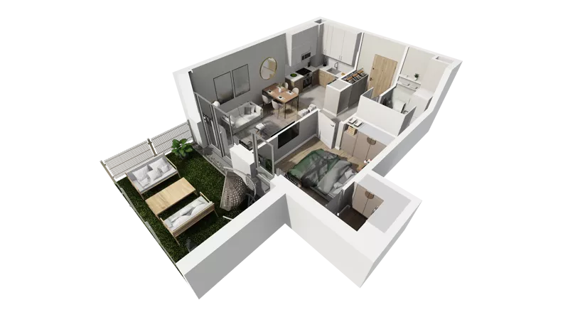 2 pokoje, mieszkanie 38,40 m², parter, oferta nr A.41, Osiedle Salvia, Warszawa, Białołęka, Kobiałka, ul. Mańkowska