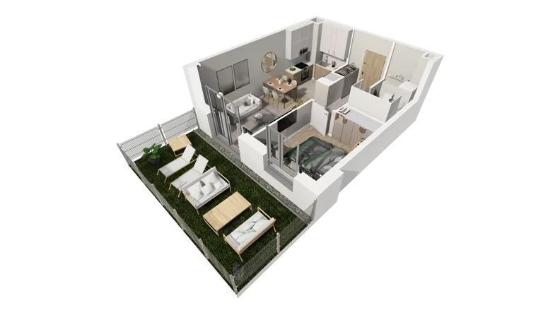 2 pokoje, mieszkanie 36,16 m², parter, oferta nr A.46, Osiedle Salvia, Warszawa, Białołęka, Kobiałka, ul. Mańkowska