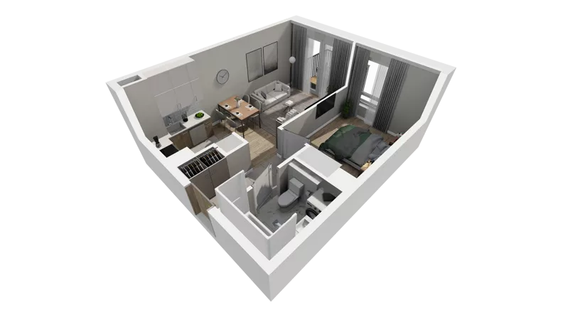 2 pokoje, mieszkanie 36,21 m², piętro 1, oferta nr A.61, Osiedle Salvia, Warszawa, Białołęka, Kobiałka, ul. Mańkowska