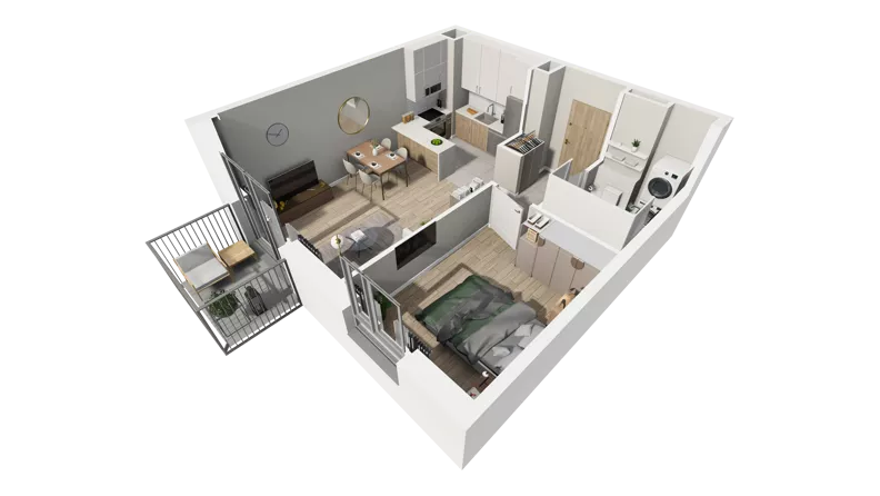 2 pokoje, mieszkanie 42,95 m², piętro 2, oferta nr A.68, Osiedle Salvia, Warszawa, Białołęka, Kobiałka, ul. Mańkowska