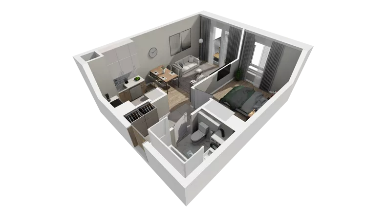 2 pokoje, mieszkanie 36,07 m², piętro 2, oferta nr A.74, Osiedle Salvia, Warszawa, Białołęka, Kobiałka, ul. Mańkowska