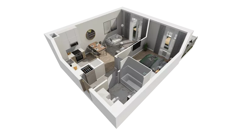 2 pokoje, mieszkanie 39,16 m², parter, oferta nr B.06, Osiedle Salvia, Warszawa, Białołęka, Kobiałka, ul. Mańkowska