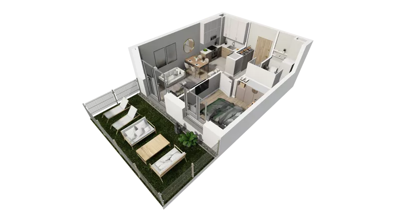 2 pokoje, mieszkanie 36,47 m², parter, oferta nr B.11, Osiedle Salvia, Warszawa, Białołęka, Kobiałka, ul. Mańkowska