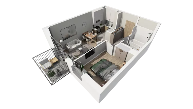 2 pokoje, mieszkanie 36,31 m², piętro 1, oferta nr B.13, Osiedle Salvia, Warszawa, Białołęka, Kobiałka, ul. Mańkowska