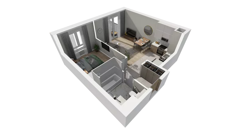 2 pokoje, mieszkanie 41,44 m², piętro 1, oferta nr B.15, Osiedle Salvia, Warszawa, Białołęka, Kobiałka, ul. Mańkowska