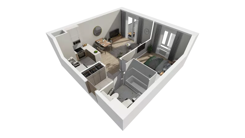 2 pokoje, mieszkanie 43,07 m², piętro 2, oferta nr B.31, Osiedle Salvia, Warszawa, Białołęka, Kobiałka, ul. Mańkowska