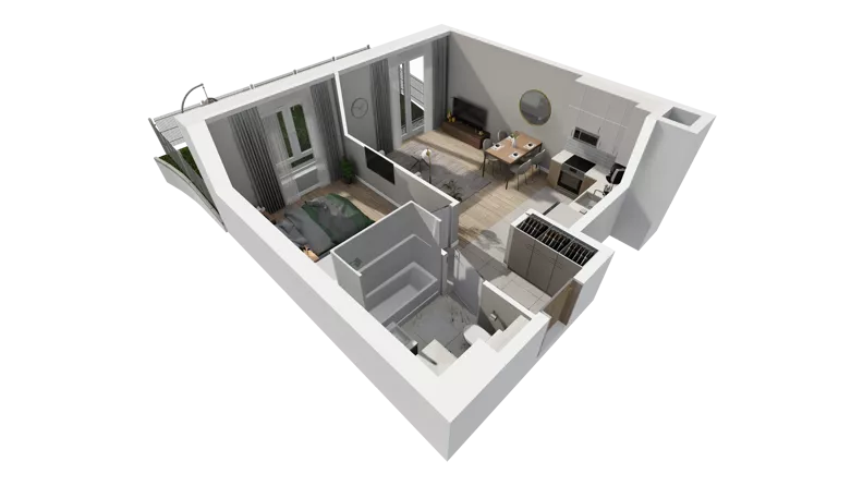 2 pokoje, mieszkanie 41,48 m², parter, oferta nr C.01, Osiedle Salvia, Warszawa, Białołęka, Kobiałka, ul. Mańkowska