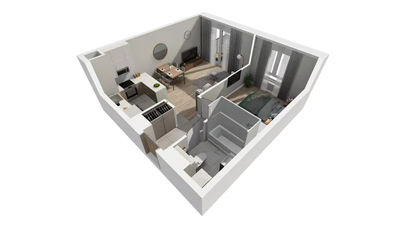 2 pokoje, mieszkanie 42,97 m², piętro 2, oferta nr C.31, Osiedle Salvia, Warszawa, Białołęka, Kobiałka, ul. Mańkowska