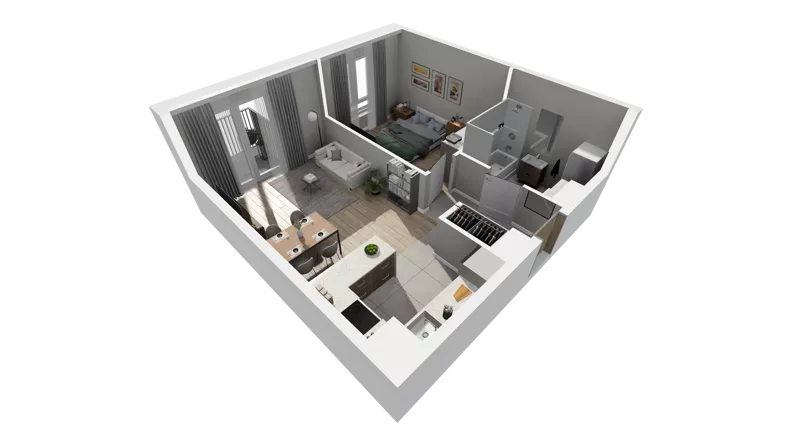 2 pokoje, mieszkanie 42,97 m², piętro 2, oferta nr C.31, Osiedle Salvia, Warszawa, Białołęka, Kobiałka, ul. Mańkowska