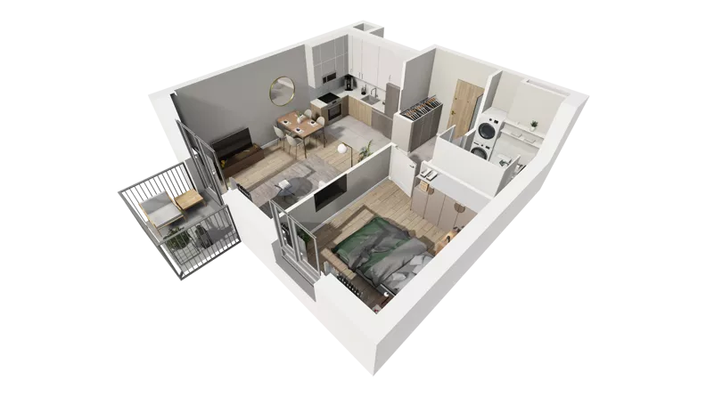2 pokoje, mieszkanie 41,58 m², parter, oferta nr C.37, Osiedle Salvia, Warszawa, Białołęka, Kobiałka, ul. Mańkowska