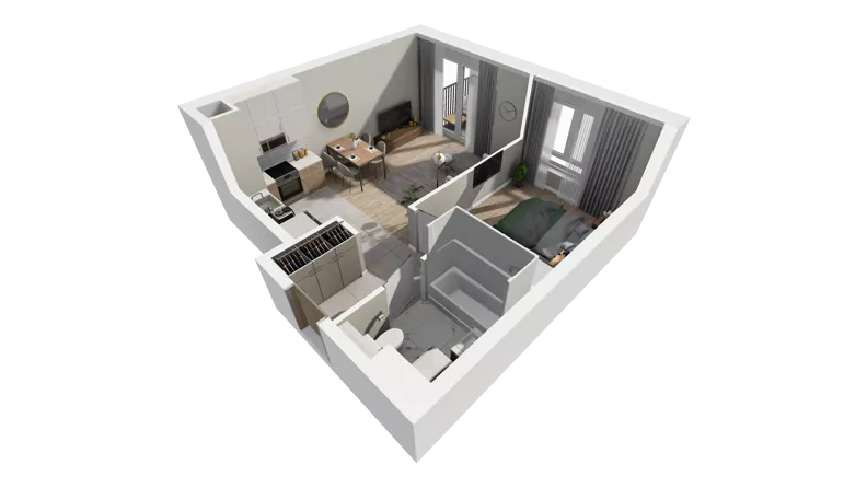2 pokoje, mieszkanie 41,46 m², piętro 1, oferta nr C.57, Osiedle Salvia, Warszawa, Białołęka, Kobiałka, ul. Mańkowska