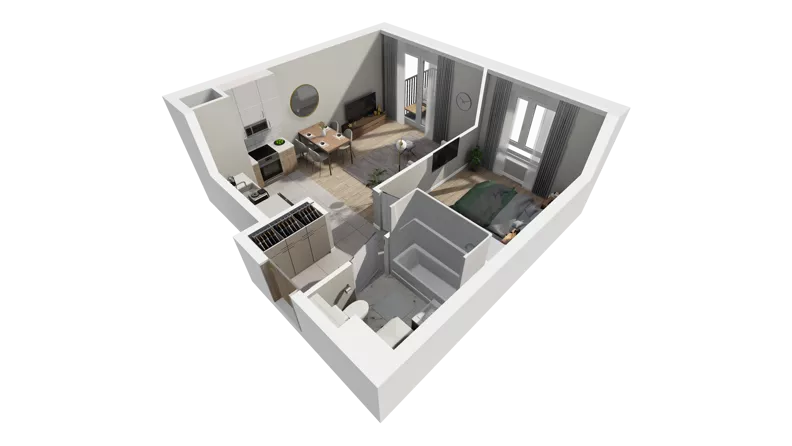 2 pokoje, mieszkanie 41,31 m², piętro 2, oferta nr C.68, Osiedle Salvia, Warszawa, Białołęka, Kobiałka, ul. Mańkowska