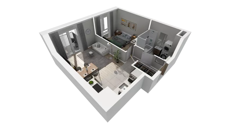 2 pokoje, mieszkanie 41,31 m², piętro 2, oferta nr C.68, Osiedle Salvia, Warszawa, Białołęka, Kobiałka, ul. Mańkowska