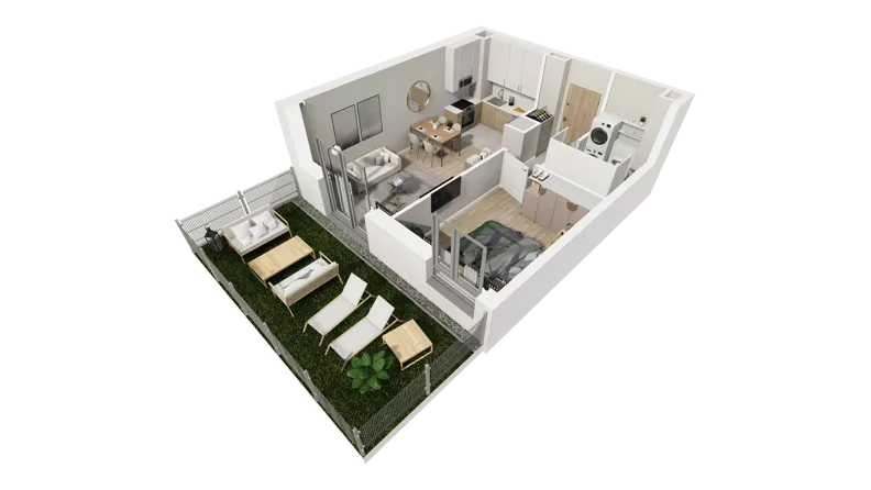 2 pokoje, mieszkanie 38,99 m², parter, oferta nr A.47, Osiedle Salvia, Warszawa, Białołęka, Kobiałka, ul. Mańkowska