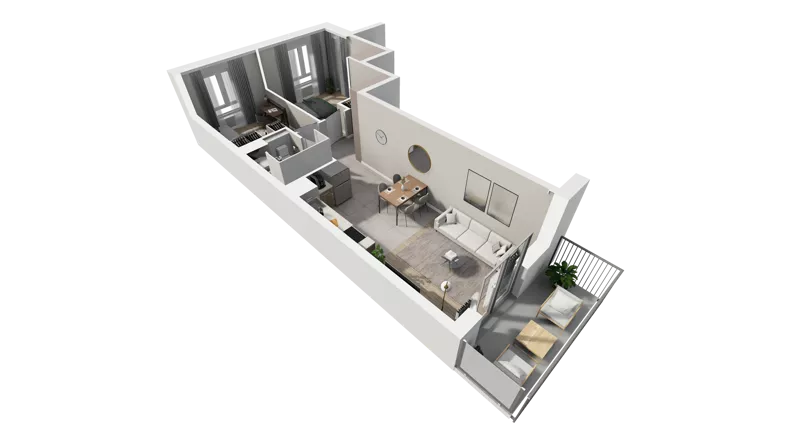 3 pokoje, mieszkanie 53,12 m², piętro 1, oferta nr A.51, Osiedle Salvia, Warszawa, Białołęka, Kobiałka, ul. Mańkowska
