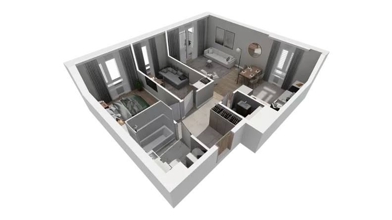 3 pokoje, mieszkanie 60,27 m², piętro 1, oferta nr A.57, Osiedle Salvia, Warszawa, Białołęka, Kobiałka, ul. Mańkowska