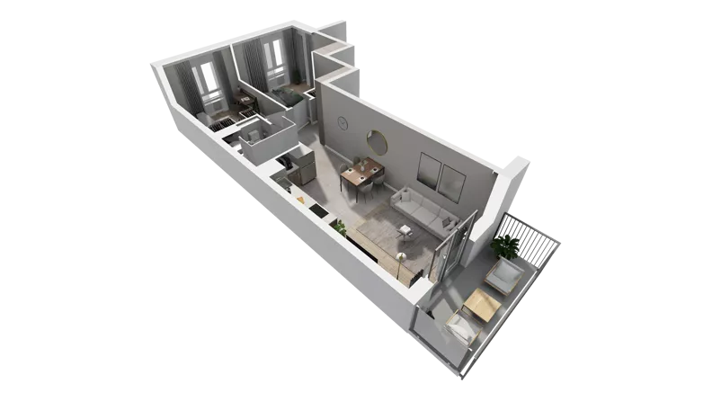 3 pokoje, mieszkanie 53,04 m², piętro 2, oferta nr A.64, Osiedle Salvia, Warszawa, Białołęka, Kobiałka, ul. Mańkowska