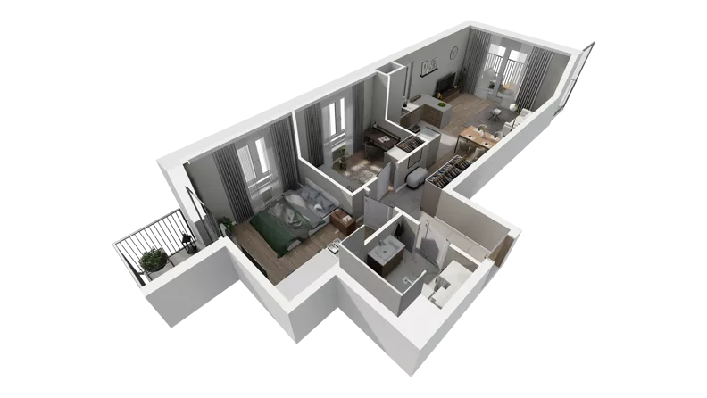 3 pokoje, mieszkanie 55,02 m², piętro 2, oferta nr A.65, Osiedle Salvia, Warszawa, Białołęka, Kobiałka, ul. Mańkowska