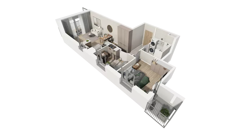 3 pokoje, mieszkanie 55,02 m², piętro 2, oferta nr A.65, Osiedle Salvia, Warszawa, Białołęka, Kobiałka, ul. Mańkowska