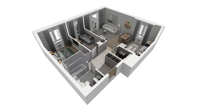 3 pokoje, mieszkanie 60,33 m², parter, oferta nr B.02, Osiedle Salvia, Warszawa, Białołęka, Kobiałka, ul. Mańkowska