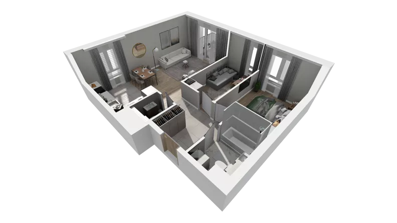 3 pokoje, mieszkanie 60,26 m², piętro 1, oferta nr B.17, Osiedle Salvia, Warszawa, Białołęka, Kobiałka, ul. Mańkowska
