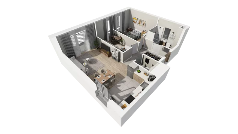 3 pokoje, mieszkanie 60,26 m², piętro 1, oferta nr B.17, Osiedle Salvia, Warszawa, Białołęka, Kobiałka, ul. Mańkowska