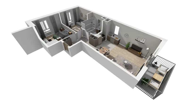 3 pokoje, mieszkanie 61,89 m², piętro 1, oferta nr B.23, Osiedle Salvia, Warszawa, Białołęka, Kobiałka, ul. Mańkowska