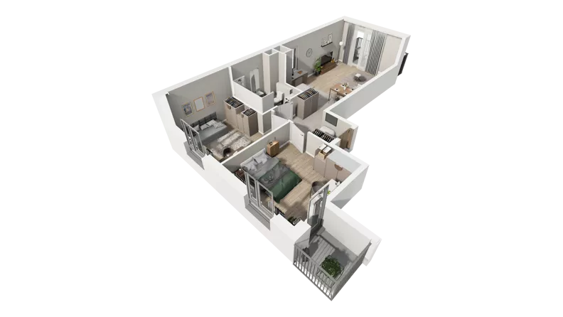 3 pokoje, mieszkanie 61,89 m², piętro 1, oferta nr B.23, Osiedle Salvia, Warszawa, Białołęka, Kobiałka, ul. Mańkowska