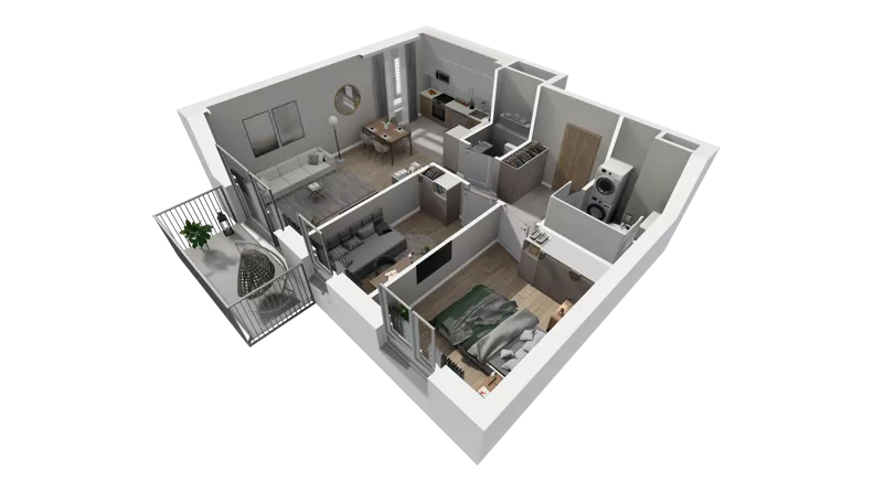 3 pokoje, mieszkanie 60,22 m², piętro 2, oferta nr B.29, Osiedle Salvia, Warszawa, Białołęka, Kobiałka, ul. Mańkowska