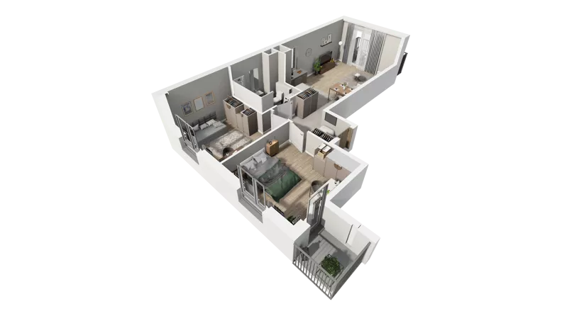 3 pokoje, mieszkanie 61,71 m², piętro 2, oferta nr B.36, Osiedle Salvia, Warszawa, Białołęka, Kobiałka, ul. Mańkowska