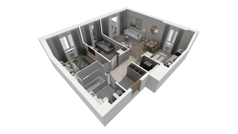 3 pokoje, mieszkanie 60,31 m², parter, oferta nr C.02, Osiedle Salvia, Warszawa, Białołęka, Kobiałka, ul. Mańkowska