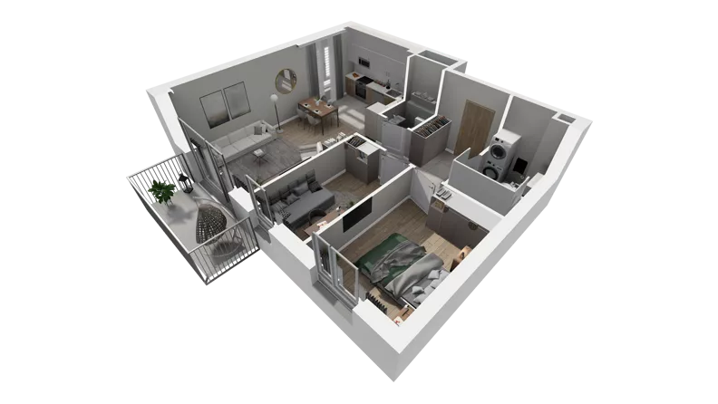 3 pokoje, mieszkanie 60,31 m², parter, oferta nr C.02, Osiedle Salvia, Warszawa, Białołęka, Kobiałka, ul. Mańkowska