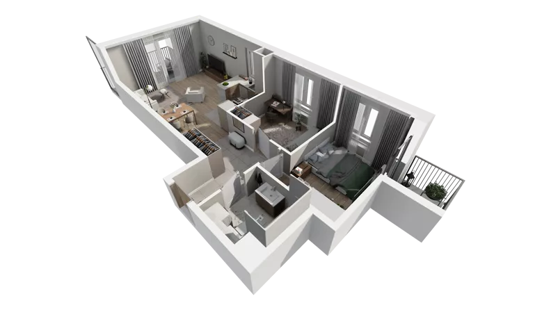 3 pokoje, mieszkanie 57,03 m², piętro 1, oferta nr C.22, Osiedle Salvia, Warszawa, Białołęka, Kobiałka, ul. Mańkowska