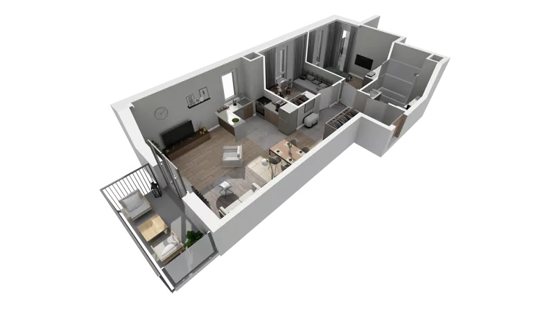 3 pokoje, mieszkanie 57,03 m², piętro 1, oferta nr C.22, Osiedle Salvia, Warszawa, Białołęka, Kobiałka, ul. Mańkowska
