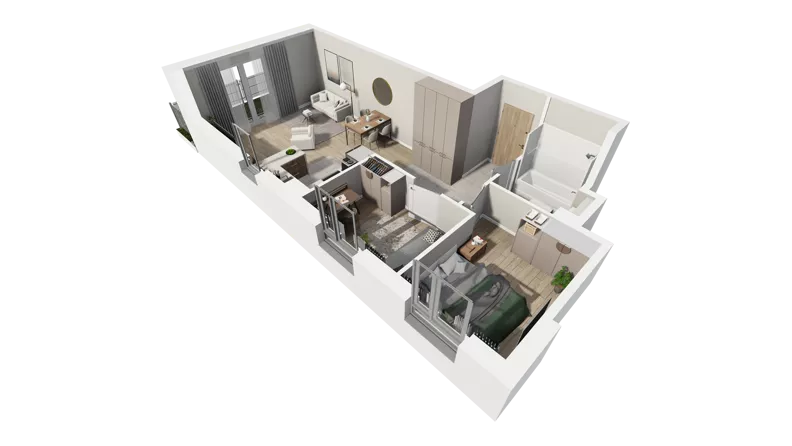 3 pokoje, mieszkanie 56,91 m², parter, oferta nr C.44, Osiedle Salvia, Warszawa, Białołęka, Kobiałka, ul. Mańkowska