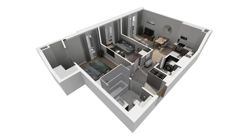 3 pokoje, mieszkanie 56,24 m², piętro 2, oferta nr C.60, Osiedle Salvia, Warszawa, Białołęka, Kobiałka, ul. Mańkowska
