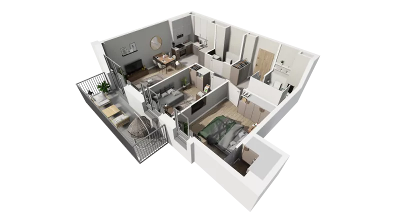 3 pokoje, mieszkanie 56,24 m², piętro 2, oferta nr C.60, Osiedle Salvia, Warszawa, Białołęka, Kobiałka, ul. Mańkowska