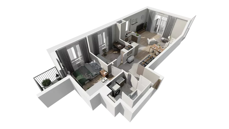 3 pokoje, mieszkanie 56,50 m², piętro 2, oferta nr C.62, Osiedle Salvia, Warszawa, Białołęka, Kobiałka, ul. Mańkowska