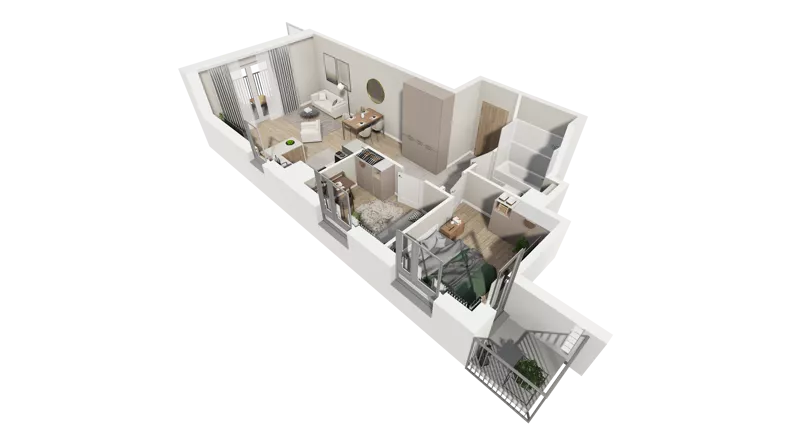 3 pokoje, mieszkanie 56,50 m², piętro 2, oferta nr C.62, Osiedle Salvia, Warszawa, Białołęka, Kobiałka, ul. Mańkowska
