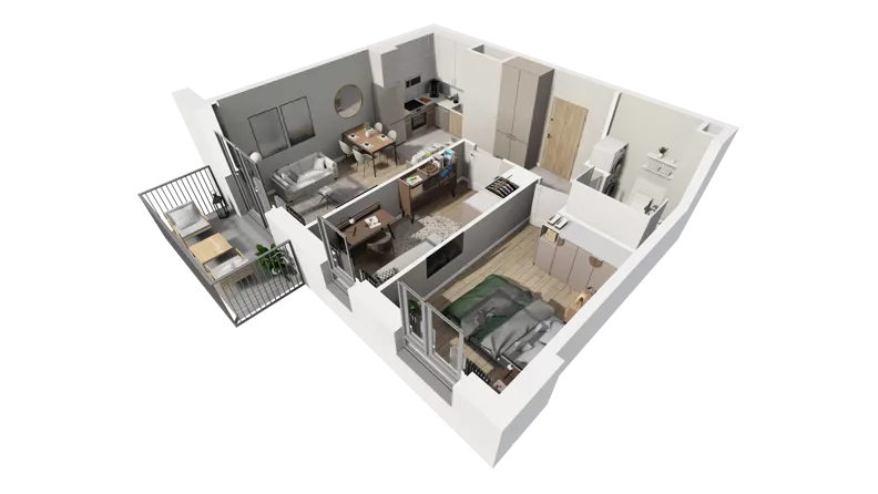 3 pokoje, mieszkanie 51,34 m², piętro 2, oferta nr C.64, Osiedle Salvia, Warszawa, Białołęka, Kobiałka, ul. Mańkowska