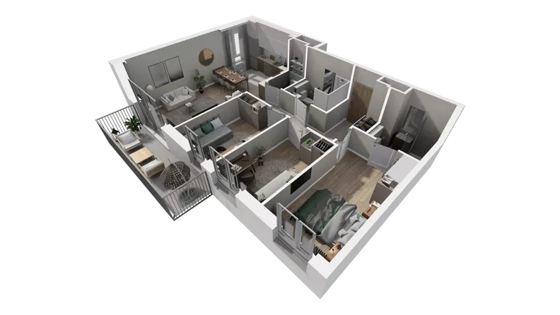 4 pokoje, mieszkanie 75,10 m², piętro 1, oferta nr C.55, Osiedle Salvia, Warszawa, Białołęka, Kobiałka, ul. Mańkowska