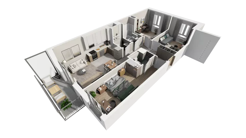 4 pokoje, mieszkanie 73,98 m², piętro 2, oferta nr C.61, Osiedle Salvia, Warszawa, Białołęka, Kobiałka, ul. Mańkowska