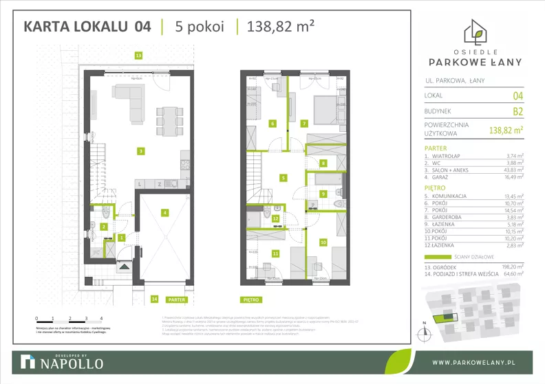Dom 138,82 m², oferta nr B.2.4, Parkowe Łany, Łany, ul. Parkowa