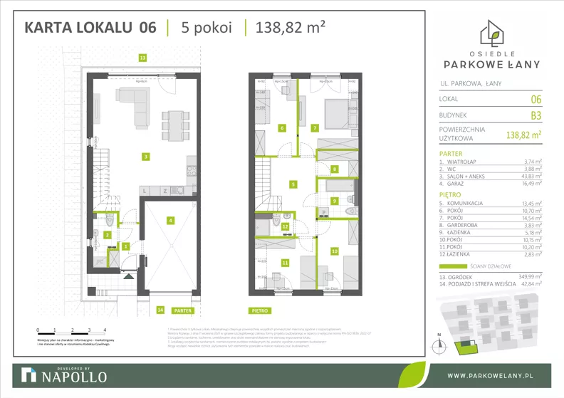 Dom 138,82 m², oferta nr B.3.6, Parkowe Łany, Łany, ul. Parkowa
